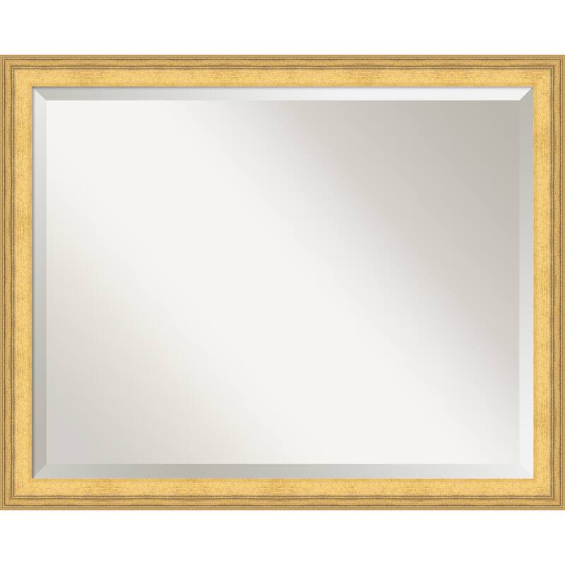 Owen Gold Beveled Wood Framed Bathroom Vanity Wall Mirror - Owen Gold