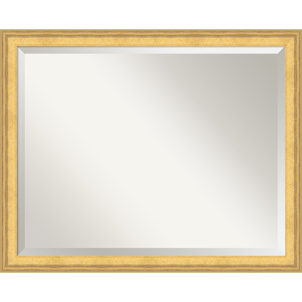 Owen Gold Beveled Wood Framed Bathroom Vanity Wall Mirror - Owen Gold