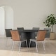 preview thumbnail 1 of 23, Armen Living Cafe Wood and Faux Leather Upholstered Dining Chairs - Set of 2/4/6 Set of 6 - Gray and Brushed Stainless Steel