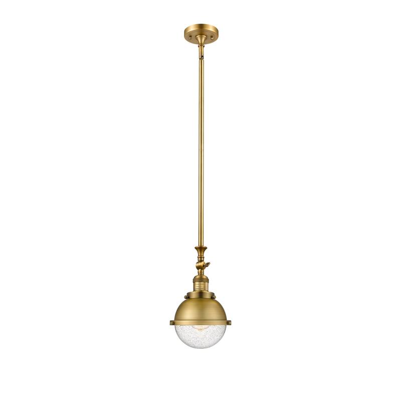 Innovations Lighting Hampden 1 Light 7" Mini Pendant - 12"H - Brushed Brass/Seedy