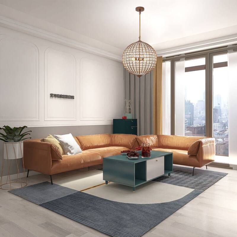 4-Light Bronze Chandelier With Clear Crystal Accents