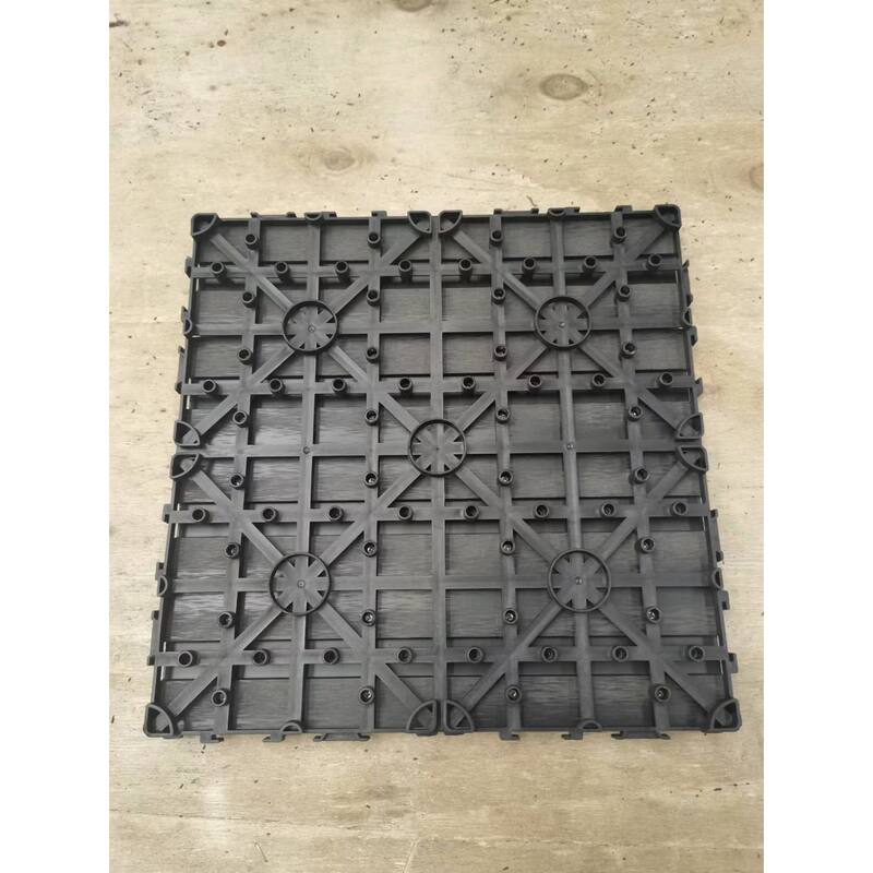 9 PCS heavy-duty & recyclable Wood-Plastic Interlocking Deck Tiles 11.8" x 11.8"
