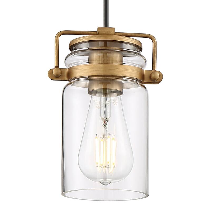 Nuvo Lighting 60/6731 Antebellum 5" Wide Mini Pendant - Vintage Brass / Clear