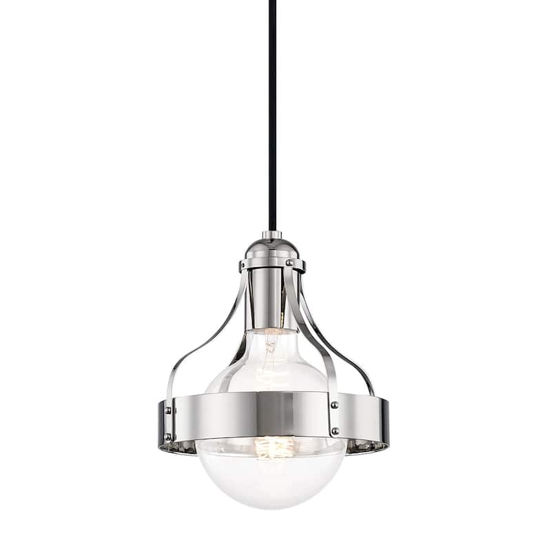 Mitzi by Hudson Valley Violet 8.75-inch Polished Nickel Pendant