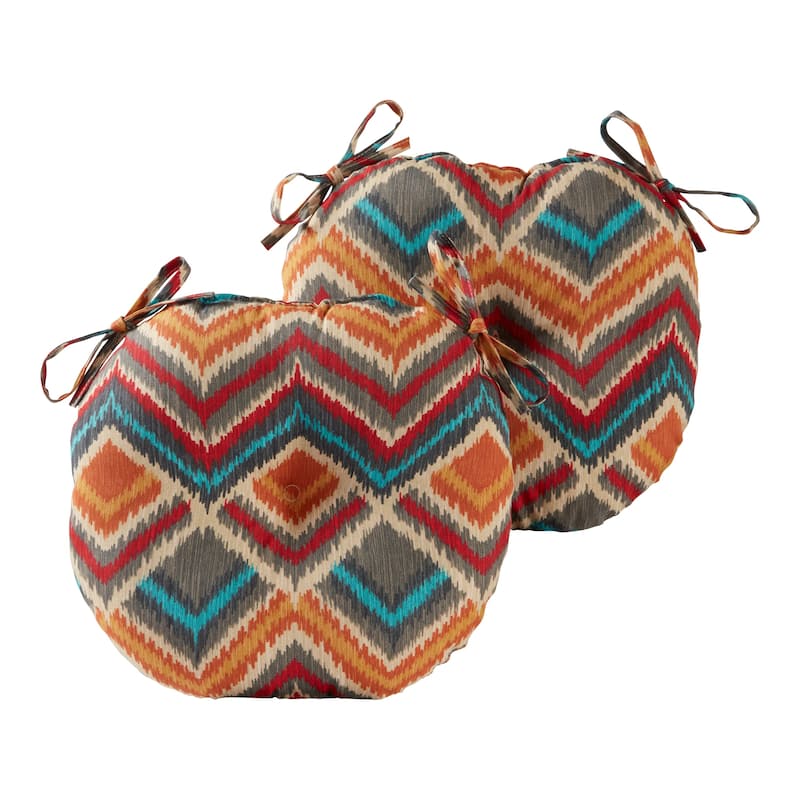 Greendale Home Fashions Global 15-inch Outdoor Bistro Chair Cushion (Set of 2) - Surreal