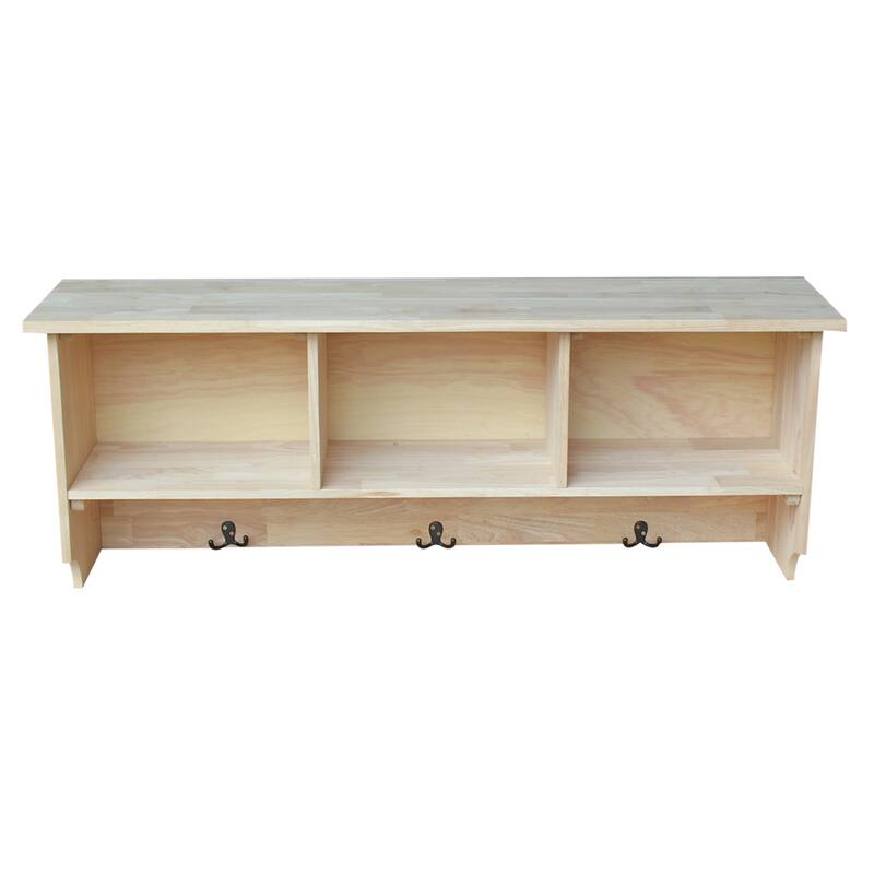 International Concepts Unfinished Wall Shelf Unit with Storage
