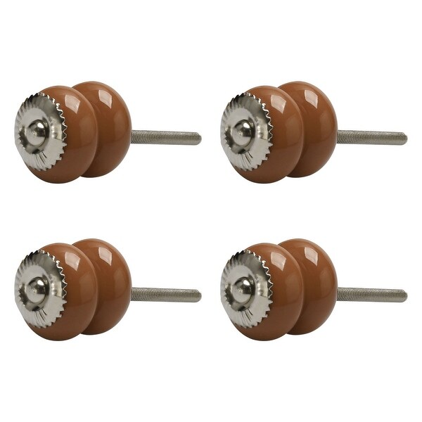 4pcs Ceramic Knobs Vintage Knob Drawer Pull Handle Furniture Cabinet Cupboard Wardrobe Dresser Door Accessory Brown