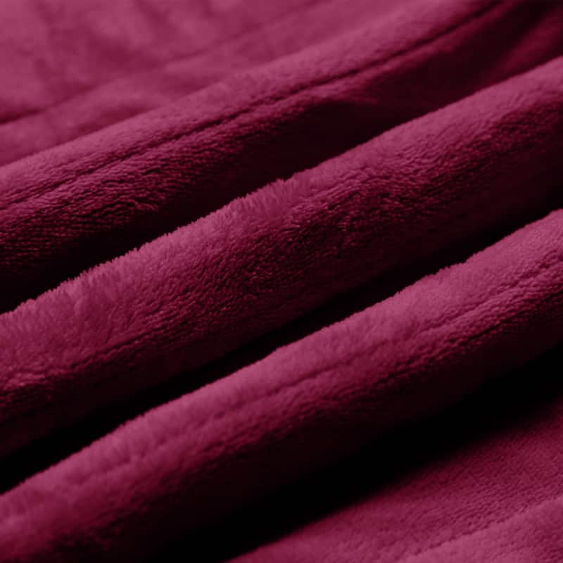 Flannel and Sherpa Fleece Throw Heated Blanket with a Controller