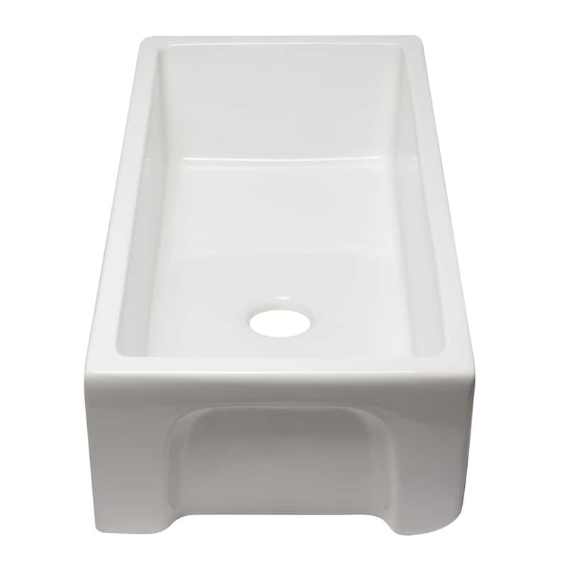 ALFI brand 36 inch White Reversible Smooth / Fluted Single Bowl Fireclay Farm Sink