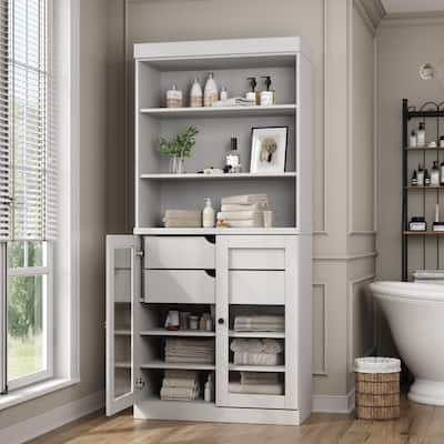 100% Solid Wood 32" Bathroom Cabinet with Optional Doors, 2-Drawers by Palace Imports