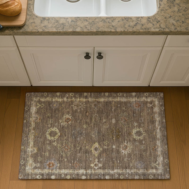 Premium Washable Super Soft Classic Traditional Mayfield Rug - Chocolate - 1'8" x 2'6"