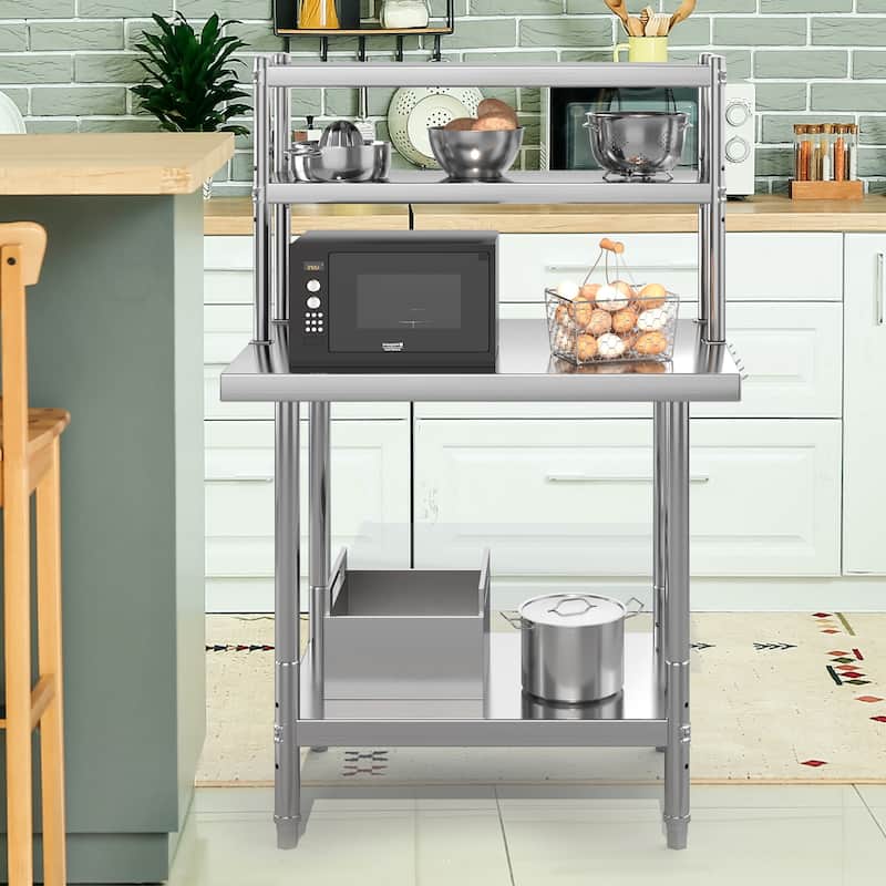 48''W Stainless Steel Table with Overshelves