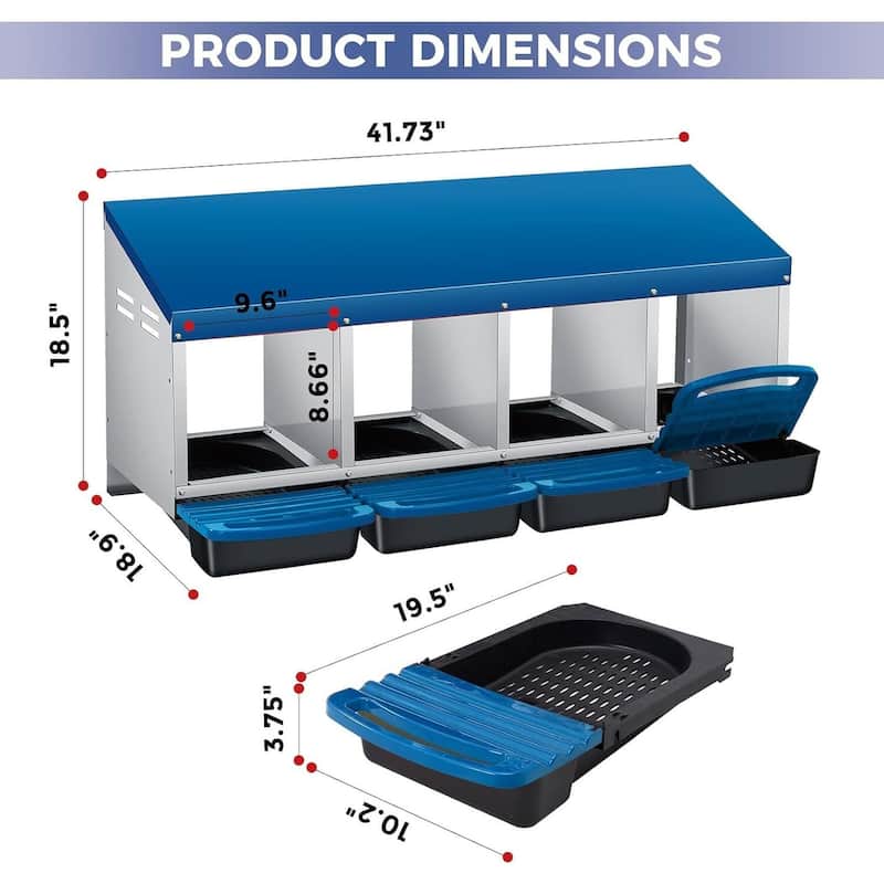 4 Holes Egg-Laying Boxes Nesting Boxes for Chickens Coops