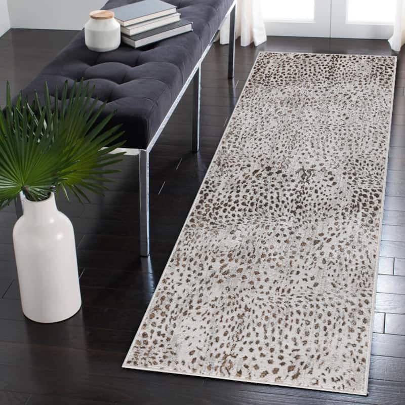 Nevada Collection Animal Printed Beige and Gold Rug