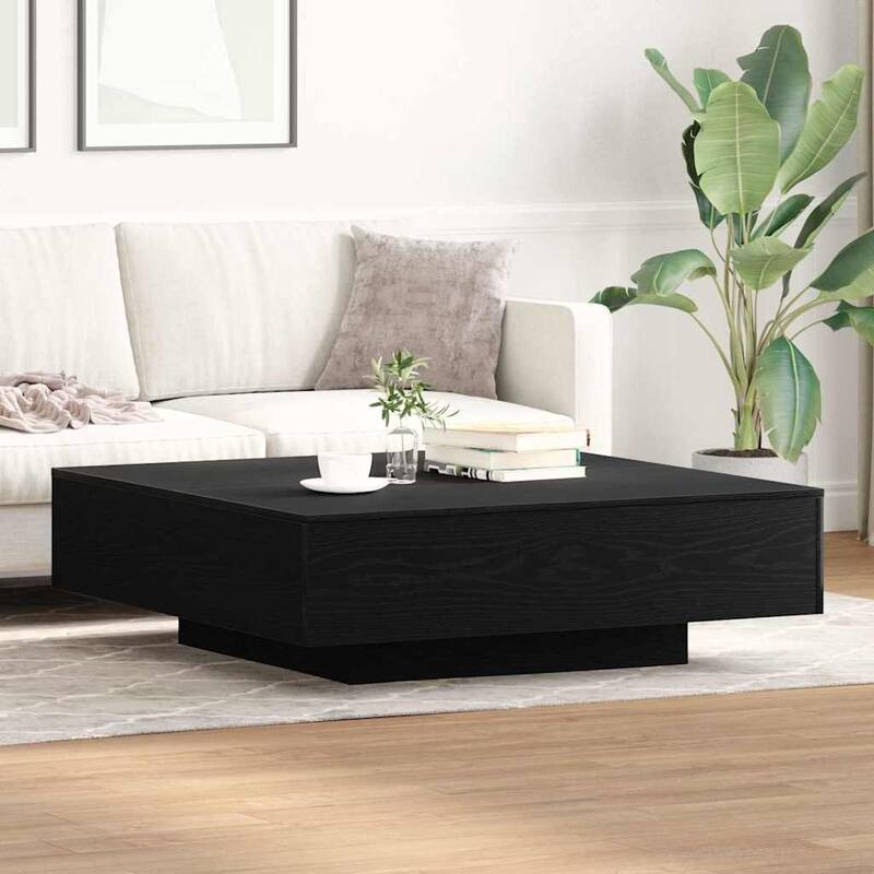 vidaXL Coffee Table Engineered Wood - Black oak - 39.4 x 39.4 x 12.2