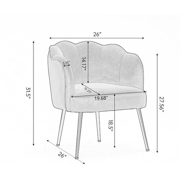 Pink Shell shape velvet fabric Armchair accent chair with gold legs