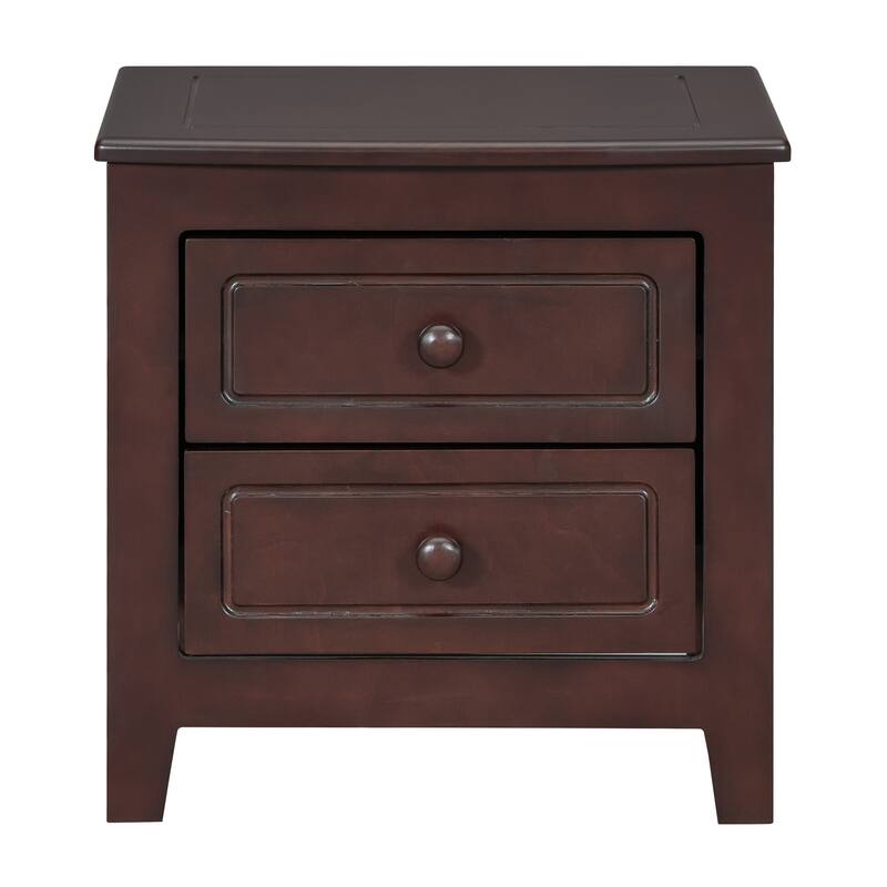 2-Drawer Nightstand with Classic Design