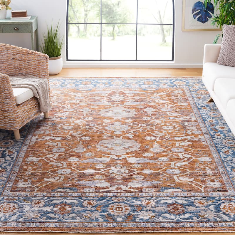 SAFAVIEH Heirloom Juli Traditional Oriental Rug - 5'3" x 7'6" - Rust/Blue