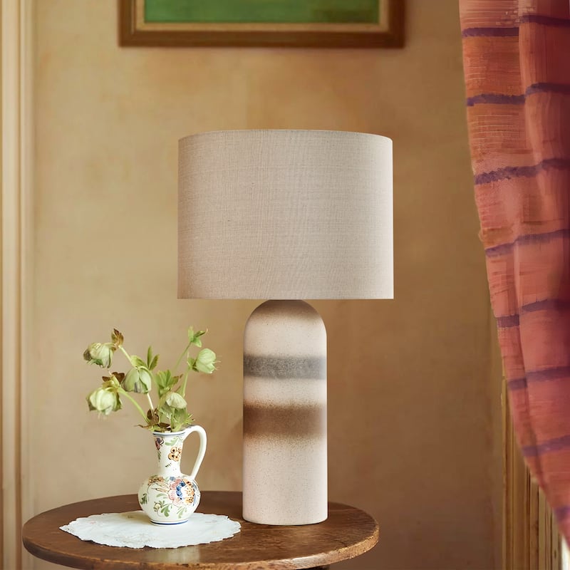 26.7" Ceramic Accent Table Lamp, Bedside Table Lamps With 3-way Dimming Switch