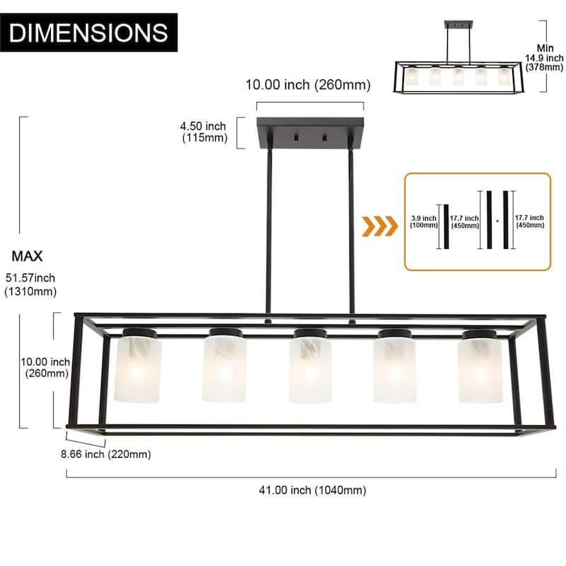 Statement 5-Light Industrial Pendant Light