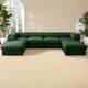 Option 4 Seater with 2 Ottoman Green