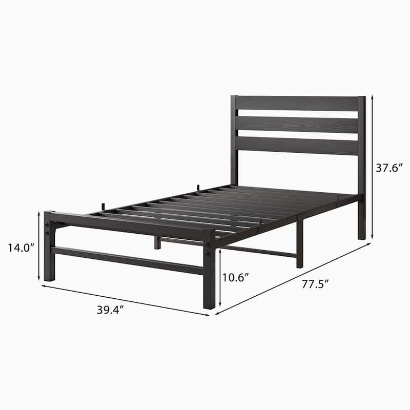 Rustic Vintage Wooden Platform Bed Frame
