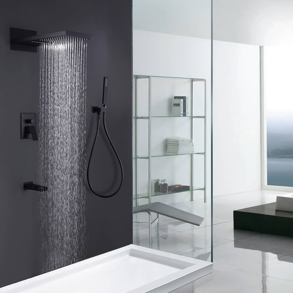 Pressure Balanced Waterfall Multi-Function Complete Shower System With Tub Faucet