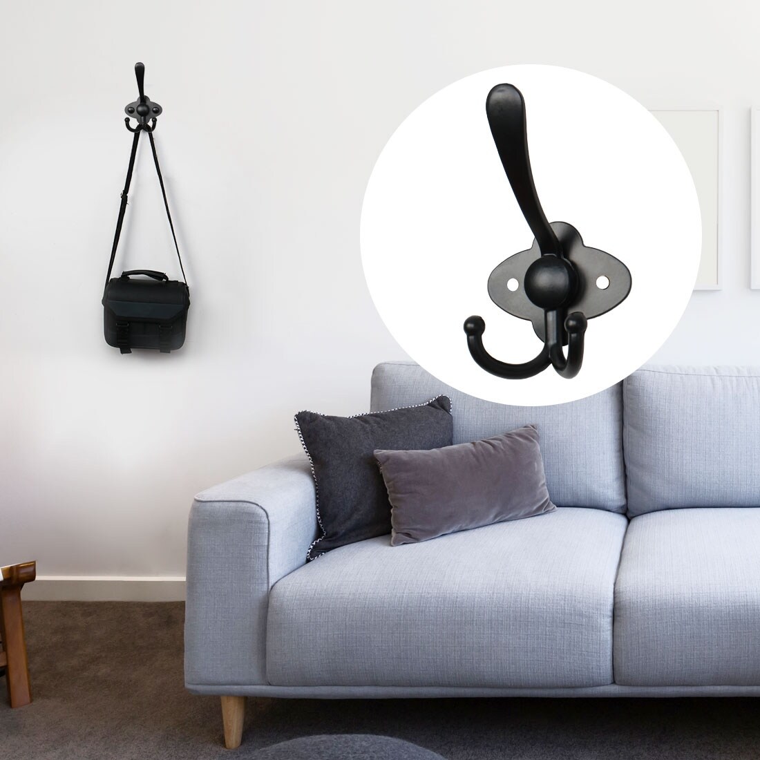 Shop Robe Hooks Metal 5 Length Hook Black Wall Clasp Bathroom Hangers W Screws On Sale Overstock 29197863