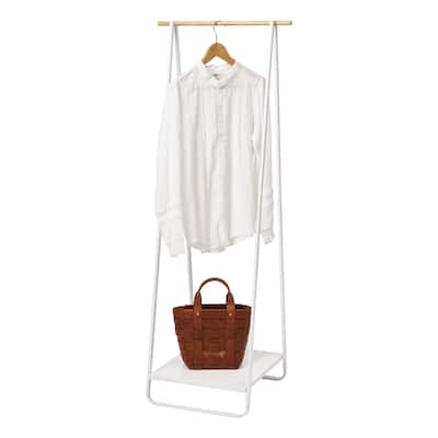 Yamazaki Home Coat Rack with Shelf, Steel, Holds 24.2 lbs - L 18.5 x W 20.47 x H 55.12 inches