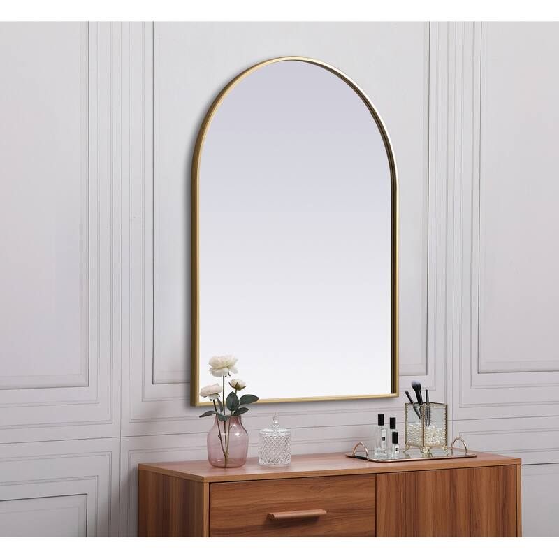 Indigo Home Metal Frame Arch Mirror 27x36 Inch