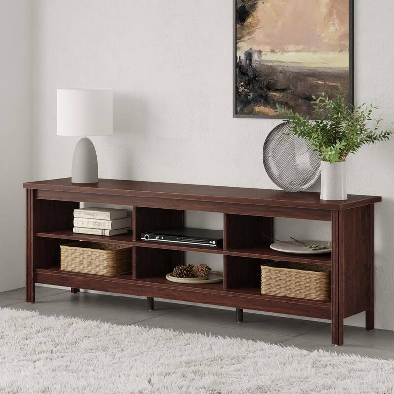 TV Stand for 75 Inch TV, Wood Entertainment Center with Storage, 70"