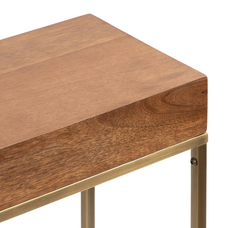 Kate and Laurel Karlsen Wood and Metal Slim Side Table