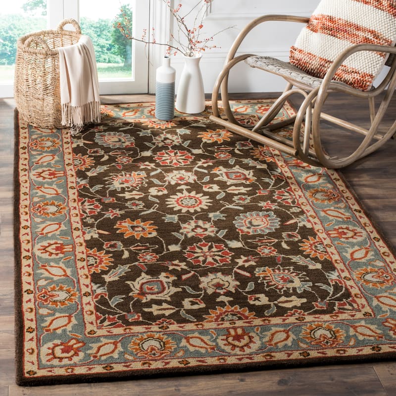 SAFAVIEH Handmade Heritage Amazonia Traditional Oriental Wool Rug - 3' x 5' - Charcoal/Blue
