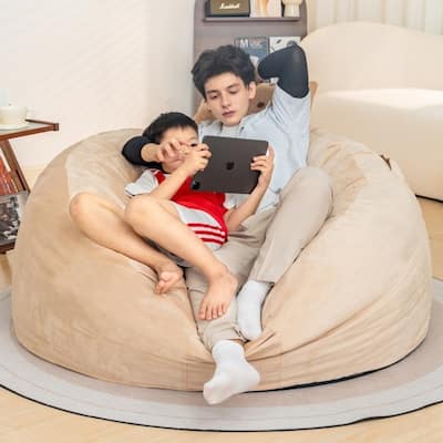 Giant 5' Memory Foam Furniture Bean Bag Chairs for Adults with Microfiber Cover - 5Ft