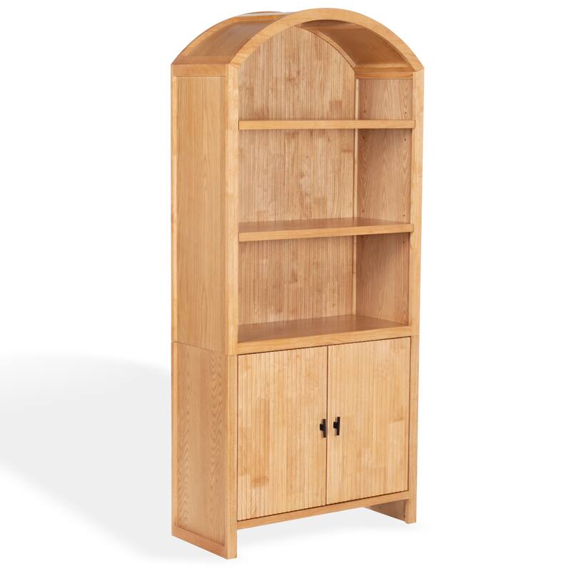 SAFAVIEH Couture Elladora Ribbed Front Wood Bookcase - 34"W x 15"D x 76"H