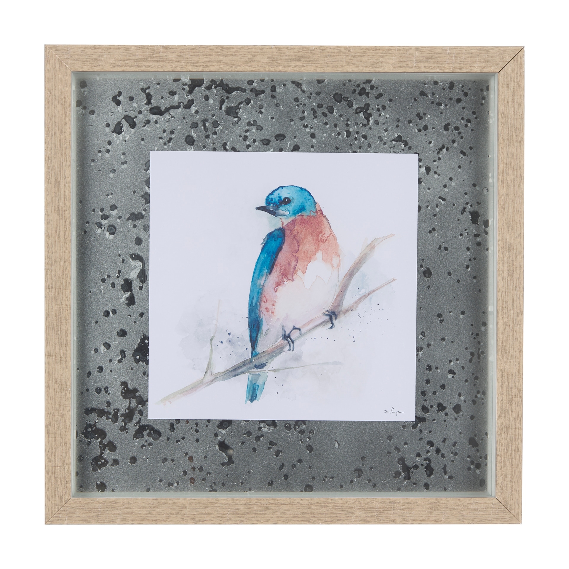 Mercana Eastern Blue VI by Mercana Studio a Hand Embellished Textured Framed Art Print Matted under Glass