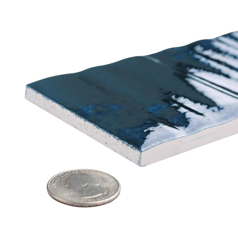 Merola Tile Joliet Prisma Sapphire 3" x 12" Fluted Ceramic Wall Tile