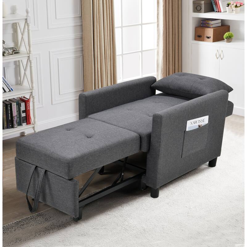 Single Sofa Bed with Pullout Sleeper with 1pc Lumbar pillow