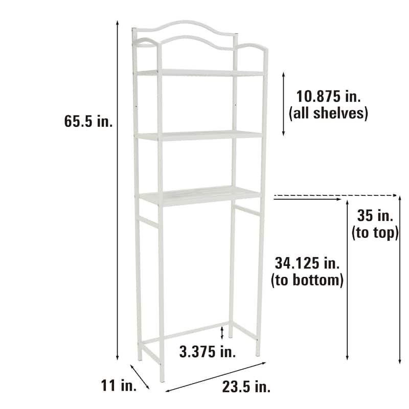 Household Essentials 3-Tier Metal Over the Toilet Bathroom Storage Shelf - 11.6"L x 23.5"W x 65.5"H
