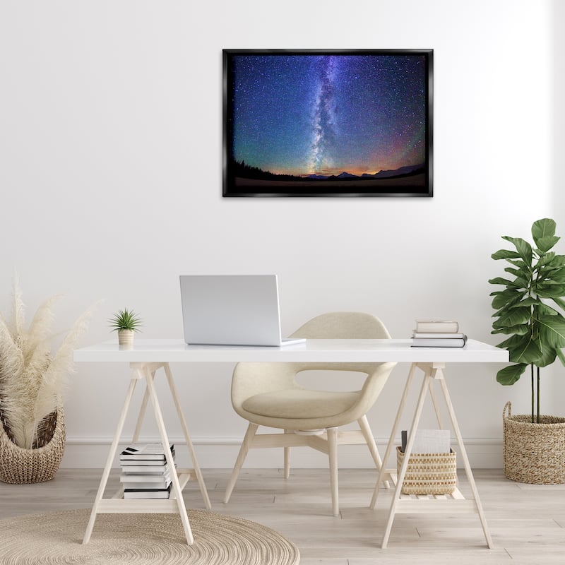 Stupell Milky Way Stars over Earth Framed Floater Canvas Wall Art Design By Royce Bair