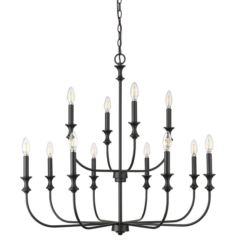 Millennium Lighting 29612 Savanne 12 Light 34" Wide Taper Candle Style - Matte Black