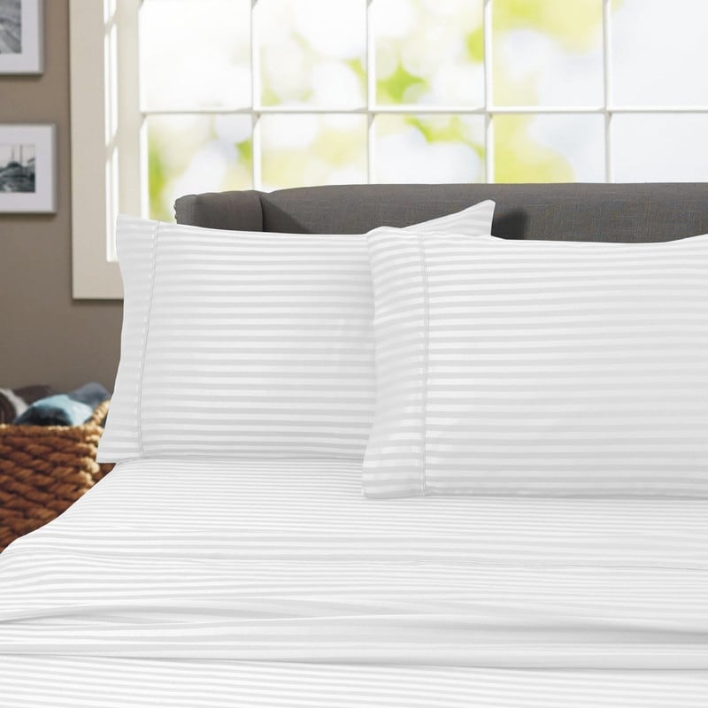 Porch & Den Jericho Stripe 600TC Egyptian Cotton Bed Sheet Set - Sale - Overstock - 27890337