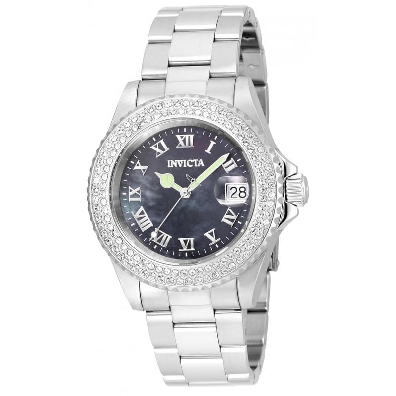 Invicta Women's 21711 Angel Quartz 3 Hand Black Dial Watch