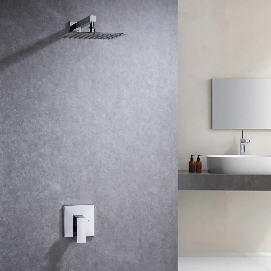 CLihome 1-Spray Patterns 10 in. Wall Mount Shower Faucet