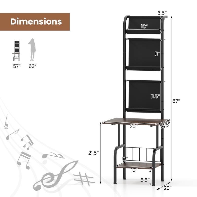 Gymax 5-Tier Record Player Stand w/ Vinyl Display Shelf Record Player