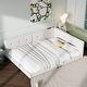 preview thumbnail 5 of 23, Upholstered Full Size Platform Bed with USB Ports, Linen Fabric, Sturdy Wood Daybed Frame, No Box Spring Needed, Beige