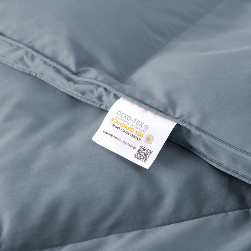 All season & Lightweight White Goose Down Duvet Comforter-Dark Gray