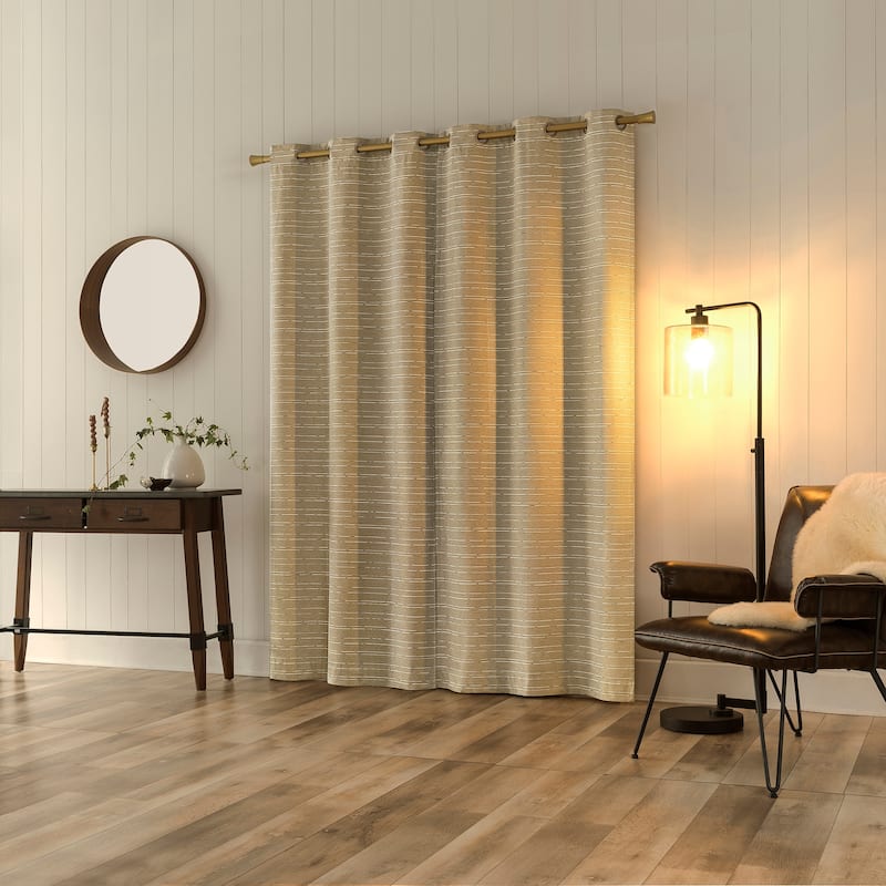 Sun Zero Dresden 2-Piece Slub Detail Magnetic Closure Total Blackout Grommet Curtain Panel Pair