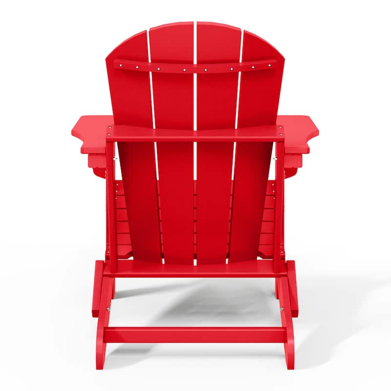 Polytrends Laguna Weather Resistant Outdoor Patio Folding Adirondack Chairs (Set of 4)