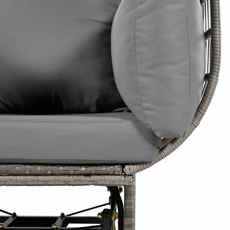 Swivel Rattan Egg Patio Chair with Cushions and Rocking Function